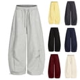 thumbnail image 2 of LRen Little Girls Sweatpants Size 6 Kids Girls Elastic Straight Waist Casual Y2k Solid Color Plus Size Cute Sweatpants Trendy Streetwear Trackpants School Uniforms Pants for Girls, 2 of 5