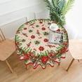thumbnail image 2 of Christmas Round Tablecloth Washable Reusable Decoration 60 Inch Table Cover for Kitchen Party, 2 of 5