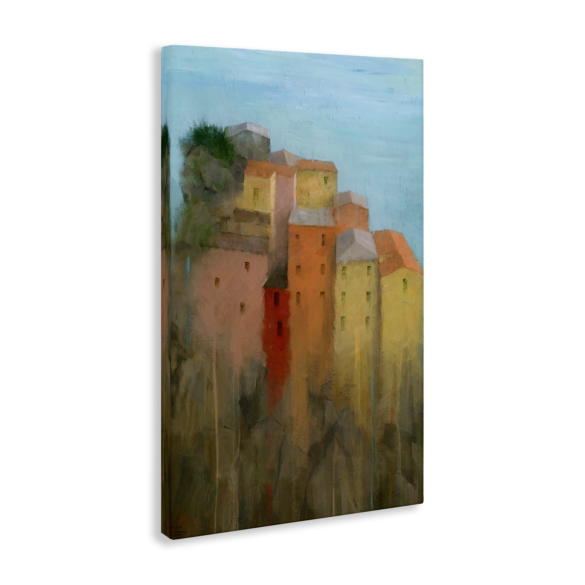 Stupell Industries Tall Seaside Architecture Buildings & Architecture Painting Wrapped Canvas Art Print Wall Art, 24 x 36