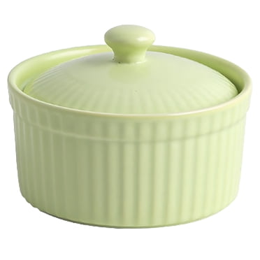 BPPEG Ceramic Baking Ramekins With Lids Reusable Oven Bowls For Creme Brulee & Cakes Versatile Home Baking Dishes For Desserts And Individual Servings