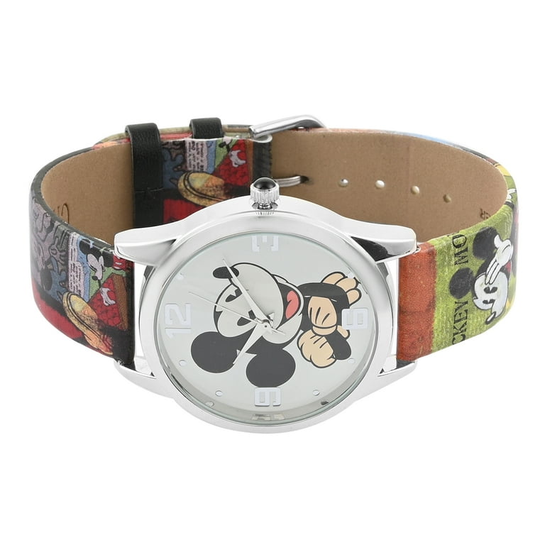 DISNEY Mickey Mouse Large Face Green Brown Comic Printed DISNEY Mickey Mouse Large Face Green Brown Comic Printed