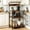 Brown, variant on Baker's Rack with Power Outlet, 23.6" 4-Tier Kitchen Storage Shelf with Waterproof Desktop, Microwave Stand with Wire Basket & 6 Hooks, Wide Coffee Bar Station, Gray