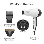 Conair Style & Shine Hair Dryer, 1875 Watts, Diffuser, Concentrator & Detangler Attachments
