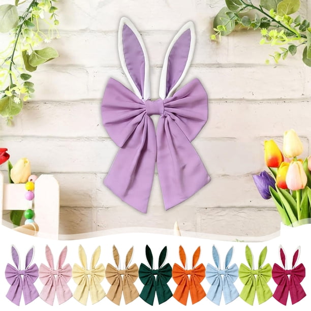 Lazo De Tela Colgante de lazo con orejas de conejo verde, 1 pieza, para decoración del hogar, para mesa o pared, para fiesta de Pascua JASKFLY