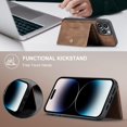 thumbnail image 4 of Case for iPhone 14 Pro 6.1 inch 2022, Detachable Magnetic Wallet Credit Card Cash Slot Case Cover Support Wireless Charging Functional Kickstand Compatible with iPhone 14 Pro 2022 (Brown), 4 of 16