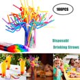 thumbnail image 2 of Disposable Drinking Straws Plastic,Flexible Plastic Straws Disposable,Vibrant & Colorful Assortment Bendy,Stylish Drinking Straws for Every Occasion Party Decoration,Drinking Straws Bendable 100ct, 2 of 9
