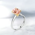 thumbnail image 4 of Gem Stone King 925 Silver and 10K Yellow Gold Peach Nano Morganite Solitaire Engagement Ring for Women | 2.00 Cttw | Oval 9X7MM | Gemstone October Birthstone (Size 7), 4 of 4