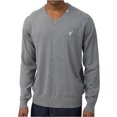 thumbnail image 1 of Suéter de punto LRG con cuello en V acanalado para hombre, gris, pequeño, 1 of 1