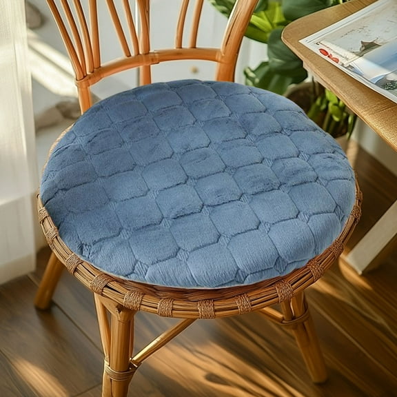 Round Plush Cushion for Chair & Floor | 35x35cm Ergonomic Seat Pad for Office, Gaming & Car | Flock Material for Back Pain Relief | 1-Piece Style Stool Cushion