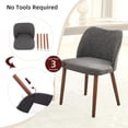 thumbnail image 3 of COZONY Dining Chair Set of 6, Upholstered PU Dining Chairs with Wood Legs & Wing Backrest, for Dining Room or Living Room, Dark Gray, 3 of 8