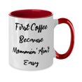 thumbnail image 2 of Nice Mum Gifts, First Coffee Because Mommin' Ain't Easy, Holiday Two Tone 11oz Mug For Mum, Mum birthday present, Mother birthday gift, Best mum birthday gift, Unique mum birthday gift, Personalised, 2 of 2