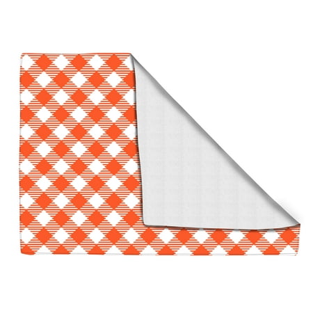 

eloria Check Design Heat Resistant Placemats Dining Table Mats Cotton Canvas Set of 4