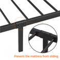 Easyfashion Metal Platform Queen Bed with Wood Headboard