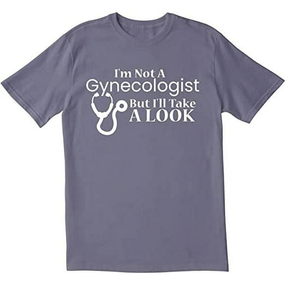 Red Barn Unisex Charcoal Half Sleeves Cotton I'm Not A Gynecologist Funny T Shirt