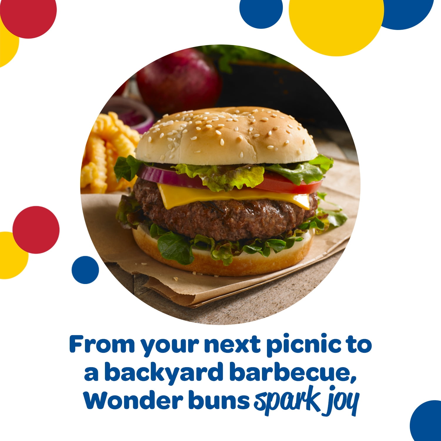 Wonder Bread Jumbo Seeded Hamburger Buns, Sesame Seed White Bread Rolls, 8 Ct, Shelf-Stable