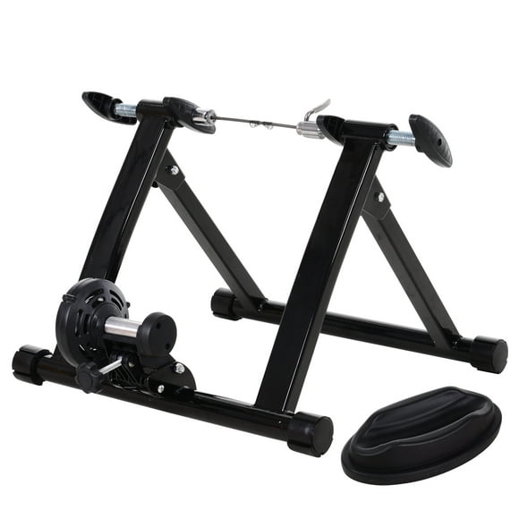 Soozier Folding Indoor Magnetic Bike Exercise Trainer Converter Bicycle Training Stand Home Workout Exerciser Steel (Black)