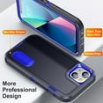 thumbnail image 2 of SaniMore for iPhone 14 6.1" 2022 Hybird Case, Rugged PC Back Shockproof TPU Shell Metal Hidden Kicksatnd Drop Resistant Anti-slip Heavy Duty Protective Case for iPhone 14 6.1" 2022, Navy/Blue, 2 of 8