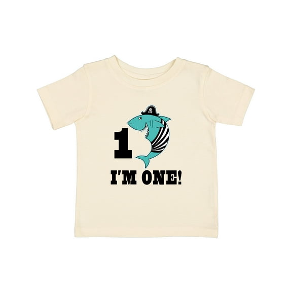 Inktastic First Birthday Shark 1 Year Old Pirate Boys Baby T-Shirt