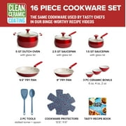 Tasty 16pc Cookware Set Red