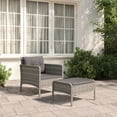thumbnail image 1 of vidaXL 2 Piece Garden Lounge Set with Cushions Grey Poly Rattan, 1 of 5