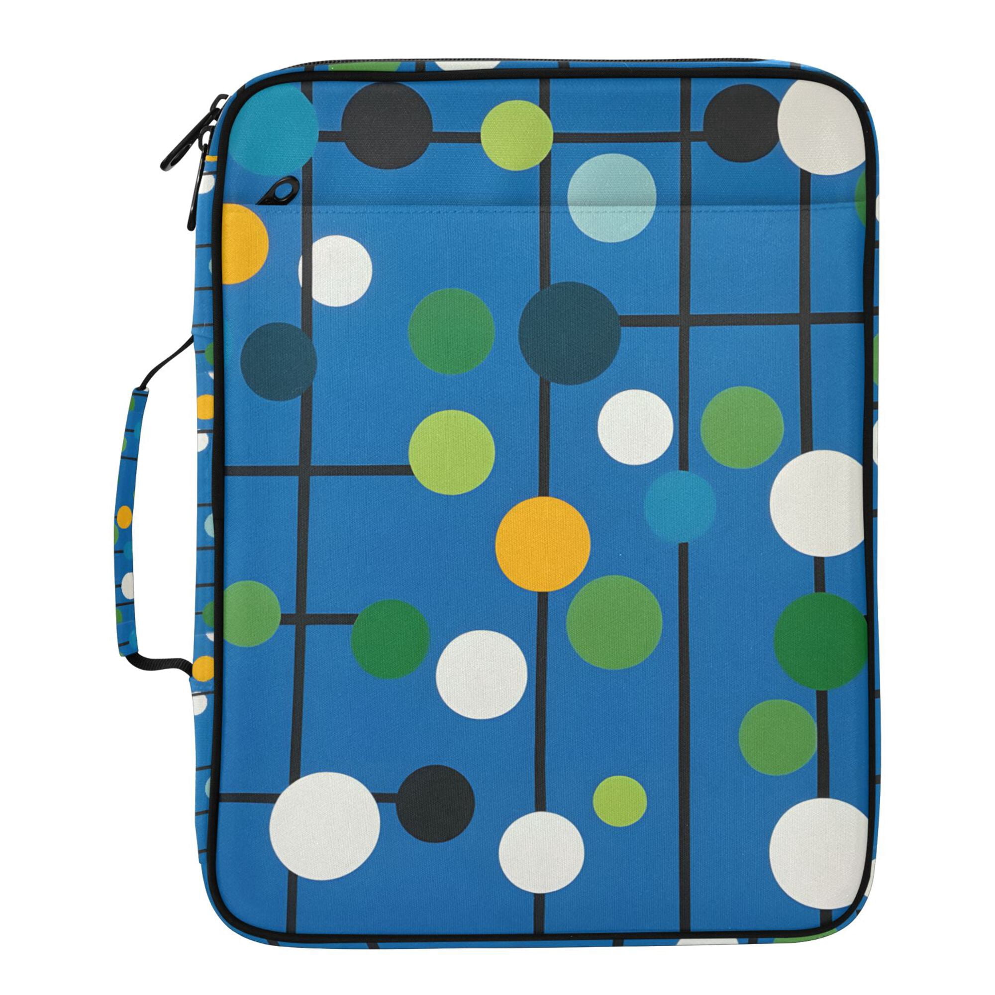 FORMRS Accordion File Folder A4 Size 7-Pocket Expanding Document Organizer Bag with 3 Ring Binder, Blue Abstract