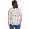 thumbnail image 2 of Alfred Dunner Womens Color Block Tile Top With Side Ruching, 2 of 4