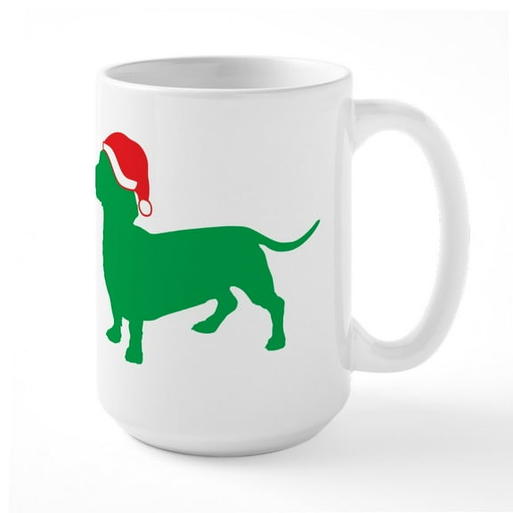 CafePress - Dachshund Christmas - 15 oz Ceramic Large White Novelty Mug