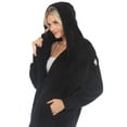 thumbnail image 5 of White Mark Women's Maternity Plush Hooded Cardigan with Pockets Size S-4X, 5 of 6