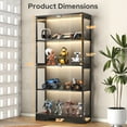 thumbnail image 2 of Display Cabinet with Glass Doors, LED Curio Cabinet with RGB Human Body Sensor Light, 4-Tier Figure Display Case for Collectibles, Tall Bookcase with 4 Shelves, Storage Cabinets, Showcase, 2 of 11