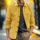 thumbnail image 1 of pstuiky Camisas casuales de manga larga para hombre, Camisa de manga larga con solapa y botones de bolsillo de color sólido informal de pana vintage para hombre. Tops de hombre m, 1 of 3