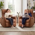 thumbnail image 7 of Bonzy Home Brown Manual Swivel Recliner Chair, 360° Swivel Base Single Sofa with Adjustable Backrest and Footrest, Modern Living Room Furniture, Brown, 7 of 7