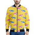 thumbnail image 3 of Chaqueta con estampado de tiburón divertido para hombre, con estampado 3D de animales, mangas largas, para primavera y otoño, chaquetas de gran tamaño con cremallera, abrigo, ropa de calle, 3 of 5