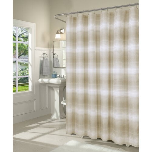 Essential Home Fabric Shower Curtain Mod Floral  Spa Blue 72 x 72" 