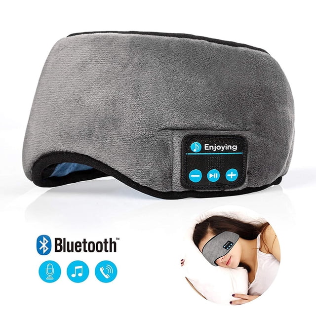Auriculares Bluetooth para dormir, máscara para los ojos, auriculares para dormir, diadema Bluetooth, auriculares de música inalámbricos cómodos y elásticos suaves Tan Jianjun unisex