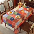 thumbnail image 3 of Rectangle Fall Checkered Tablecloth, Brunt Brown Pumpkin Print Table Cloth for Rectangle Tables, Spill Proof Machine Wash Polyester Tablecloths for Harvest Thanksgiving Farmhouse Party 60×102 inch, 3 of 6