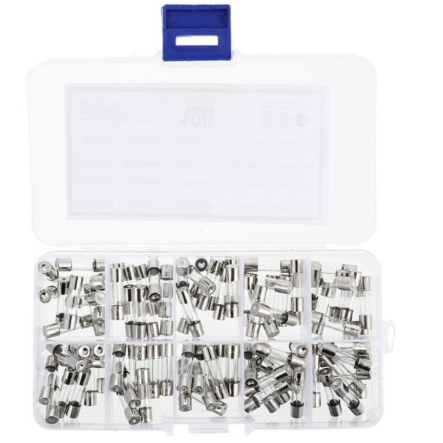 MasteelfCA 100pcs 0.2A-20A Glass Tube Fuse Protective Tube Fast-blow Glass Fuses Assorted