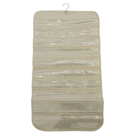 EQCOTWEA Hanging Jewelry Organizer Earring Display Pouch Accessories Storage Bag 80 Pocket