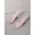 thumbnail image 3 of Women Clear Strap Chunky Heeled Mule Sandals, Fashion Summer Heeled Sandals, 3 of 3