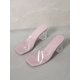 thumbnail image 3 of Women Clear Strap Chunky Heeled Mule Sandals, Fashion Summer Heeled Sandals, 3 of 3
