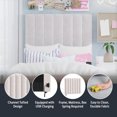 thumbnail image 6 of Hillsdale Upholstered Velvet Channel Stitched Hanging Twin Headboard with USB Charging, Cream, 6 of 17