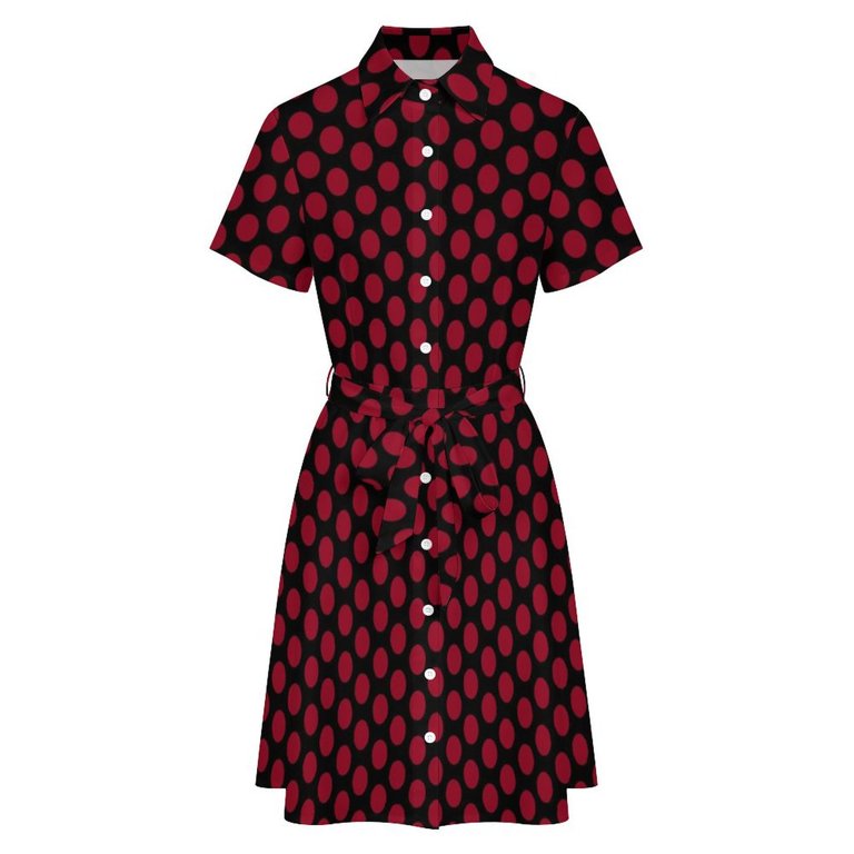 black and red polka dot mini dress Girls Hand Smocked Summer Dress Black Red Polka Dots