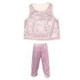 thumbnail image 4 of Kids Dance Sequin Pink Dance Sleeveless Tank Top and Pants Set Girls Jazz Outfits for Dance Performance Outerwear 7-8 Years, 4 of 4