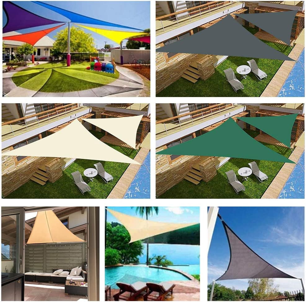 Voile D'ombrage Triangulaire Imperméable Hitopin - 2x2x2 M, Protection UV 95% - Pour Jardin, Terrasse, Piscine - 13