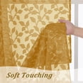 thumbnail image 3 of MKHILL 42x18 Gold Jacquard Clip Sheer Valance Curtains 2 Panels, Rod Pocket Semi Sheer Window Topper for Kitchen RV Small Windows, Each 42"Wx18"L, 3 of 9