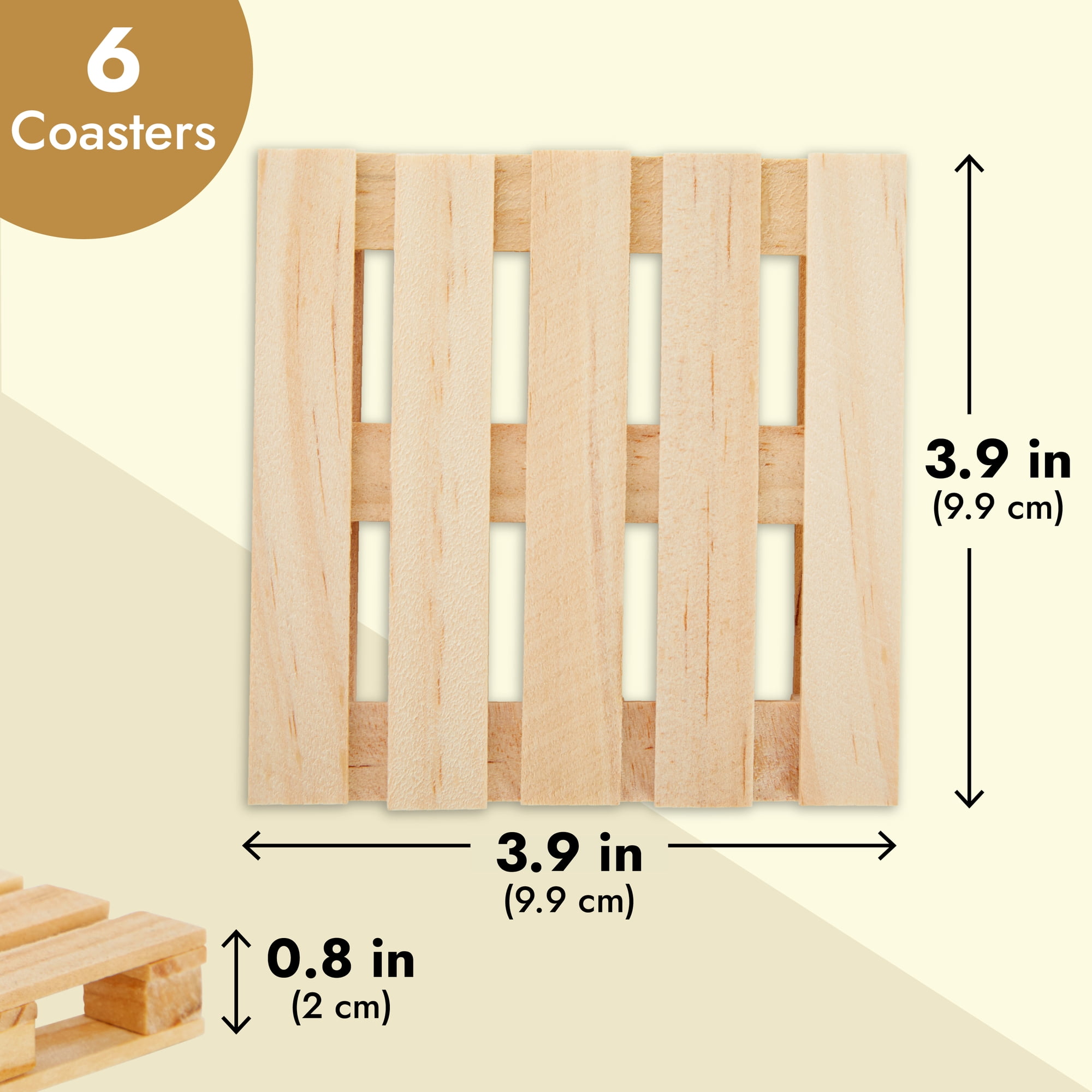 Creative Hobbies 6-Pack Mini Wood Pallet Coasters Nigeria | Ubuy