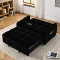 thumbnail image 2 of Convertible Chair Bed, 3 in 1 Convertible Sofa Bed Sleeper Chair with Adjustable Backrest & Side Pokcets, Built-in USB Power Outlet, Pull Out Sofa Bed, Sofa Bed Couch Loveseat Sleeper, Black, 2 of 9