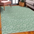 thumbnail image 3 of Japanese Art Decorative Rug, Fish Scale Inspired Vintage Hand Drawn Oriental Geometric Lines Motifs, Quality Carpet for Bedroom Dorm and Living Room, 6 Sizes, Laurel Green, by Ambesonne, 3 of 4