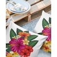 thumbnail image 3 of Outdoor Throw Pillow Cover Watercolor Puerto Rico Hibiscus Flower and Green Leaves Waterproof Cushion Covers 2 Pack White Pillow Cases Home Decoration for Patio Garden Couch Sofa, 3 of 7