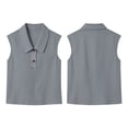 thumbnail image 6 of Jinhomg Women's V Neck Tank Tops Sleeveless Polos Shirts Henley Loose Fit Cute Summer Tees 2026 Fashion Trendy Clothes Gray S, 6 of 6