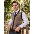 thumbnail image 4 of INSPIRE CHIC Men's Classic Sleeveless V-Neck Button Argyle Knitwear Sweater Cardigan Vest XL Dark Brown, 4 of 6